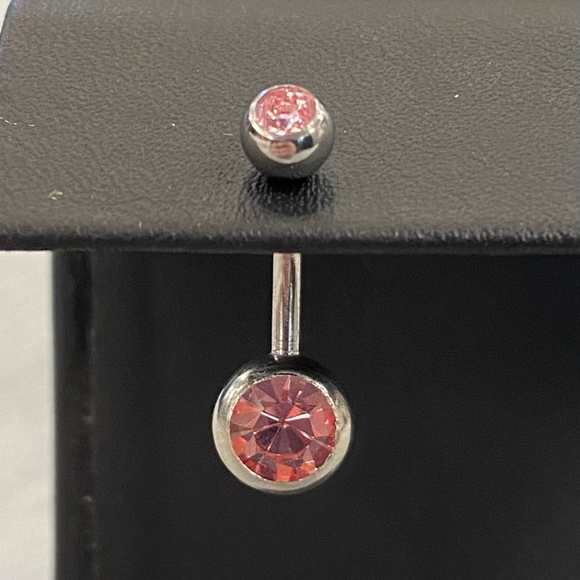 Light Pink Jewel Belly Button Ring - Picture 1 of 1